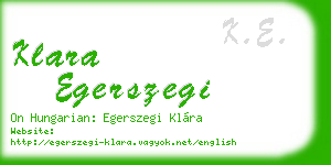 klara egerszegi business card
