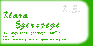 klara egerszegi business card